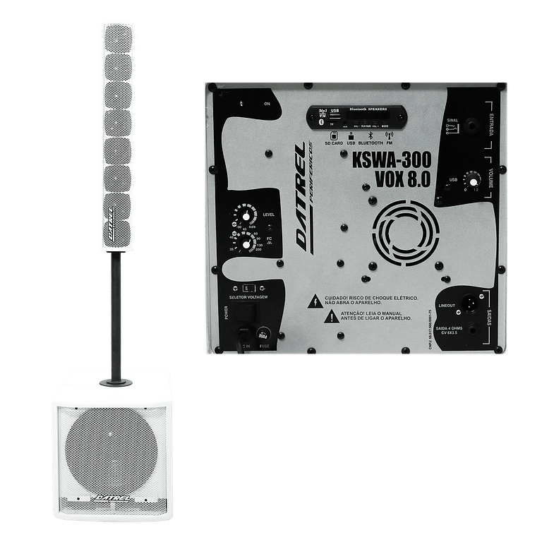 Produto Vertical Line DATREL KSWA300 + VOX 8.0 MIXER